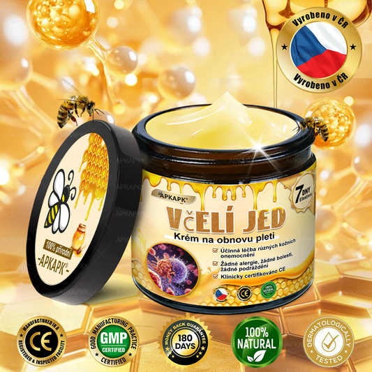 Dermatologicky a klinicky testováno👩‍⚕️APKAPK®Bee Venom Krém na obnovení pleti🐝 pomáhá při léčbě kožních problémů, jako jsou: vrásky, jizvy, pigmentové skvrny, strie, akné, psoriáza, ekzém, kožní změny, podráždění, záněty a další kožní problémy.🌲