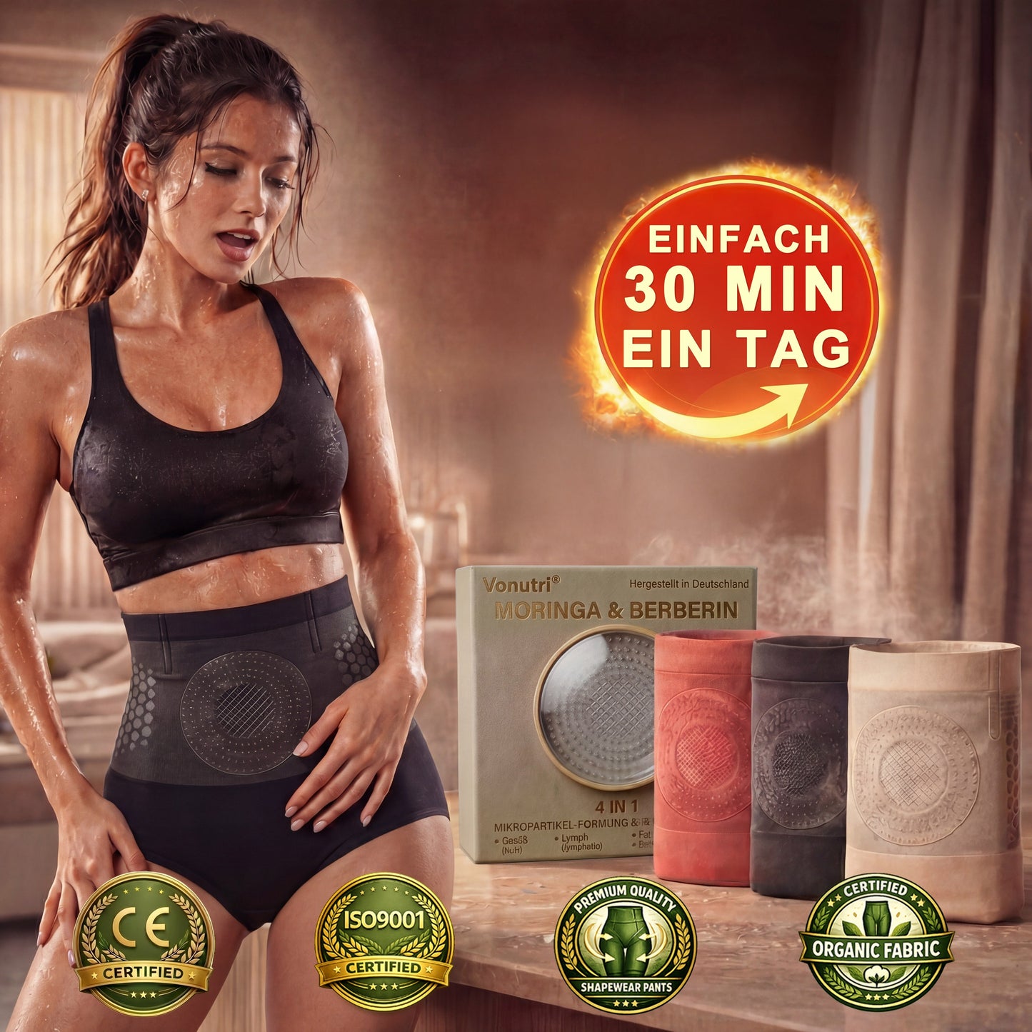 👙 Offizieller Markenstore | Von𝐮𝐭𝐫𝐢® 2026 Moringa & Berberin 4-in-1 Mikropartikel Sculpting & Fettverbrennende Shorts